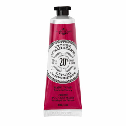 Picture of La Chatelaine 20% Shea Butter Hand Cream Travel Size, Organic Argan Oil, Moisturizing, Nourishing, Repairing, Extra-Rich Hand Lotion, Made in France, Paraben Free, 1 oz / 30ml (Lychee Cranberry)