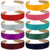 Picture of Wecoe 10 Pack Satin Headbands 1.3 Inch Wide Silk Headband Women Non Slip White Purple Red Blue Green Colorful Plain Head bands Hair Bands DIY Hair Accessories for Women Girls Accesorios Para Mujer