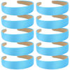 Picture of Wecoe 10 Pack Satin 1.3 Inch Wide Light Blue Headbands for Women & Girls - Non-Slip Fashion Hair Accessories for DIY Holiday Costume, Diademas Coreanas Para Mujer