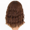 Picture of AISI HAIR Synthetic Wavy Curly Bob Wig with Bangs Ash Auburn Short Wavy Hair for Women Synthetic Heat Resistant Bob Wigs