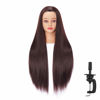 Picture of Hairingrid 26"-28" Mannequin Head Hair Styling Training Head Manikin Cosmetology Doll Head Synthetic Fiber Hair and Free Clamp Holder Stand (Dark brown)