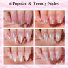 Picture of NEW Press on Nails Short, Jofay Fashion 144Pcs Salon-Like Fake Nails With Designs, French, Glitter, Mermaid/Pearl/Aurora Chrome Artificial Acrylic False Nails, Glue on Nails Stick on Nails for Women