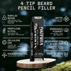Picture of 4 Pack Beard Filling Pen Kit with 4 Tips - Waterproof Beard Pencil for Men, Fill, Shape & Define with Brush - Striking Viking (Jet Black)