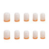 Picture of DANMANR Square Press on Nails Short Fake Nails French Acrylic Full Cover False Nails for Women and Girls 24PCS (Orange French)