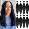 Picture of Pre Stretched Braiding Hair 8 Packs 14 Inch Professional Hair for Braiding Easy to Twist Crochet Braids Hot Water Setting Yaki Straight Synthetic Hair Extensions (#1B)