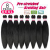 Picture of Pre Stretched Braiding Hair 8 Packs 14 Inch Professional Hair for Braiding Easy to Twist Crochet Braids Hot Water Setting Yaki Straight Synthetic Hair Extensions (#1B)