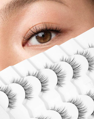 Picture of Natural Lashes Natural Eyelashes Short Eyelashes Natural Look False Eyelashes Wispy Eye Lashes Small Lashes Fake Lashes K28