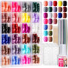 Picture of FANDAMEI Press on Nails Short, 24 Packs 576PCS Small Short Round Press on Nails, 24 Glossy Color Small Fake Nails, Glue on Nails with 7g Nail Glue, 24 Color False Nail for Small Nails and hands