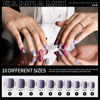 Picture of FANDAMEI Press on Nails Short, 24 Packs 576PCS Small Short Round Press on Nails, 24 Glossy Color Small Fake Nails, Glue on Nails with 7g Nail Glue, 24 Color False Nail for Small Nails and hands