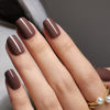 Picture of WAFOLOZE Brown Press On Nails - Short Square Press On Nails, Glue On Nails Short Fake Nails, Nail Press Ons 16 Sizes - 32Pcs Reusable Soft Gel Artificial False Nails Tips Kit
