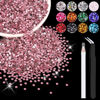Picture of 5000PCS 3mm Resin Rhinestones in Bulk (Dark Pink), Bedazzling Flatback Crystals for Crafts DIY Nail Decoration, Gems Charms for Tumbler Shoes Clothing Fabric with Pickup Pen and Tweezers