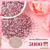 Picture of 5000PCS 3mm Resin Rhinestones in Bulk (Dark Pink), Bedazzling Flatback Crystals for Crafts DIY Nail Decoration, Gems Charms for Tumbler Shoes Clothing Fabric with Pickup Pen and Tweezers