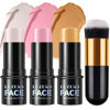 Picture of 3Pcs Cream Contour Stick Set, Pure Matte Finish Highlighter Blush Bronzer Stick for Sculpt the Cheeks, Longwear Waterproof Smooth Face Stick Trio for Natural Look, 2 LIGHT FAIR(#16, 19, 22)