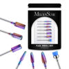 Picture of MelodySusie Nail Drill Bits Set, 7pcs Tungsten Carbide Diamond Nail Drill Bits for Acrylic Nails Poly Gel Cuticle Remove, 3/32'' Professional Nail Bits for Nail Drill Efile (A-Colorful)