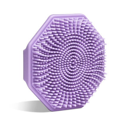 Picture of Sud Scrub® Antimicrobial Silicone Face Scrubber, 1 Pack, Gentle Face Exfoliator for Sensitive Skin, Eco Friendly Facial Cleansing Brush, Exfoliating Face Brush for Men and Women (Purple)