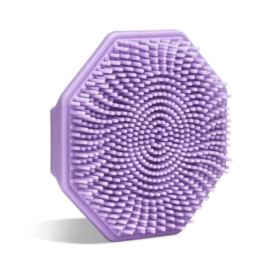 Picture of Sud Scrub® Antimicrobial Silicone Face Scrubber, 1 Pack, Gentle Face Exfoliator for Sensitive Skin, Eco Friendly Facial Cleansing Brush, Exfoliating Face Brush for Men and Women (Purple)