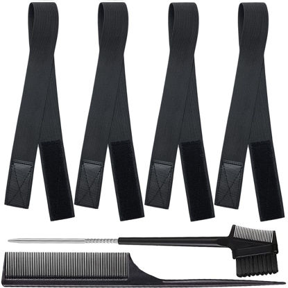 Picture of Adjustable Elastic Bands for Wigs and Lace Frontals - 4 Pcs Melt-Resistant Grip Bands, Edge Wraps to Lay Edges and Keep Wigs in Place