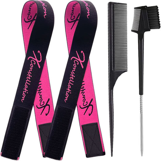 Picture of Elastic Wig Bands for Edges, Baby Hair, Keeping Wigs in Place, and Sewing Edges - 2 PCS, BlackPink