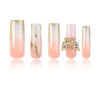 Picture of RUOKEXIN Nail Press ons Long Press on Nails Coffin Fake Fingernails Glossy Ombre Acrylic False Nails with 3D Butterfly Designs Gold Glitter Powder Artificial Nails Stick on Nails for Women 24Pcs