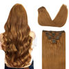 Picture of Clip in Hair Extensions, Medium Auburn 22 Inch 7pcs 120g, DOORES Remy Hair Extensions Clip in Human Hair Extensions For Women Clip in Natural Hair Extensions Thick Silky Straight