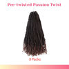 Picture of The BOHOBABE Pre-twisted Passion Twist Crochet Hair 16 Inch Pre-looped Crochet Passion Twist Braiding Hair 8 Packs Soft Bohemian Twists (T30)