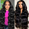 Picture of oveflect 30 Inch 13x6 Lace Front Wigs Human Hair 200 Density Body Wave HD Lace Front Wigs Human Hair Pre Plucked Natural Color Glueless Wig 100% Virgin Human Hair Lace Front Wigs for Women