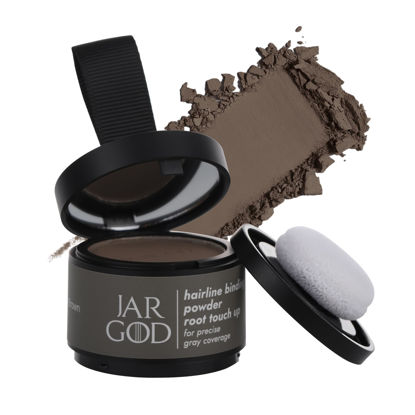 Picture of JARGOD Hairline Powder for Instant Gray Coverage and Highlights - Concealing Root Touch-Up Color for Women & Men (0.14 Ounce, Dark Brown)