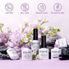 Picture of RARJSM Nude Gel Nail Polish Purple Glitter 6pcs Set 7.5ml Jelly Shimmery Sheer Violet Nail Gel Polish Iridescent Sparkly Light Purple Pink Translucent Natural Skin Tone Color Soak off UV LED Cured