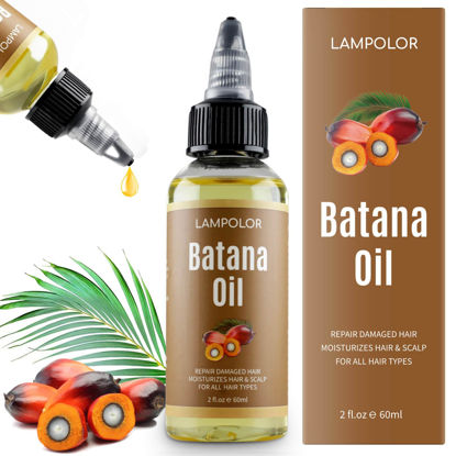 Picture of RAW Batana Oil for Hair Growth, Dr Sebi Organic Unrefined Batana Oil from Honduran, 100% Pure & Natural Hair Growth Oil for Thicker & Stronger Hair - 2 FL OZ - 60Ml - 1Pack