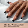 Picture of BTArtboxnails XCOATTIPS French Tip Nails - Long Press on Nails, Square Nail Tips Black, French Tip Press on Nails, Soft Gel False Nail Tips, Soak Off Acrylic Fake Nails Valentines Day Gift