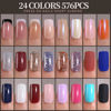 Picture of FANDAMEI 24 Colors 576 PCS Press On Nails, Coffin False Nails Medium Square, Full Cover Fake Nails, Pearl Gloss Press On Nails French Tips, Glitter Press on Nails, Glossy, Matte Nails for Nail Art DIY