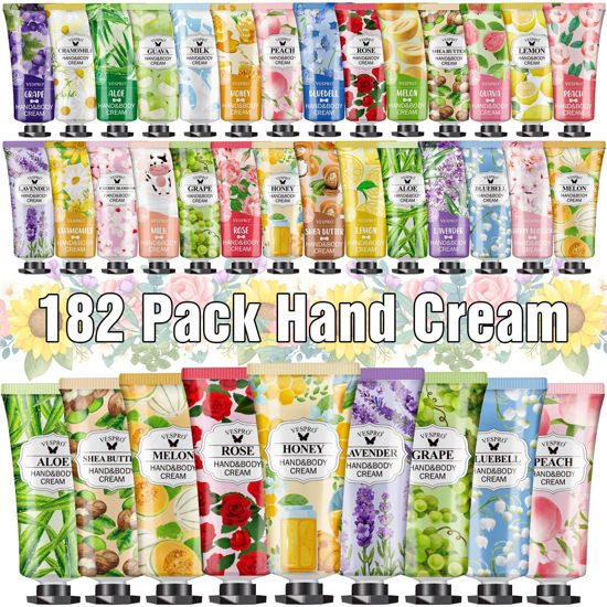 Picture of VESPRO 182 Pack Hand Cream Gifts Set For Women, Mini Hand Lotion for Christmas Stocking Stuffers Gifts, Wedding Shower Favors and Thank You Gifts, Bulk Hand Lotion Travel Size for Dry Cracked Hands