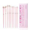 Picture of Jessup Eyeshadow Brush Set 10Pcs Pink Eye Makeup Brushes Concealer Brush Premium Synthetic Eye shadow Eyeliner Smudge Crease Blending Brush for Makeup, T496