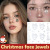 Picture of NOOEPC Christmas Makeup Face Gems Hair Gems, Self-Adhesive Face Jewels Face Gems Stick on, 3D Christmas Elements, Christmas Tree Shape, Snowflakes, Rave Accessories for Face Eyes Makeup Body, Crafts