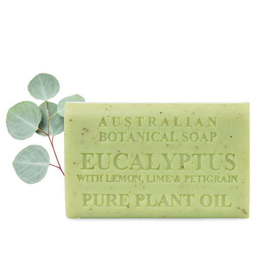 Picture of Australian Botanical Soap, Eucalyptus with Lemon, Lime, and Petitgrain 6.6 oz. (187 g) Soap Bar | Natural Soap Base | All Skin Types | Women & Men | Shea Butter Enriched Bar Soap - Pack of 1