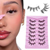 Picture of Fairy Lashes Manga Lashes Yasnai Clear Band False Eyelashes Wispy Lashes Fake Lashes Natural Look Eyelashes Wet-Look Spiky Anime Strip Lashes 7 Pairs Pack