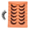 Picture of Cat Eye Lashes False Eyelashes Natural Look, Yasnai Wispy Fake Lashes Volume Lashes, Strips Lashes Natural Eyelashes Clear Band 6 Pairs Pack