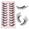 Picture of Cat Eye Lashes Wispy False Eyelashes Yasnai Strips Lashes Fox Eye Lash Fake Lashes Natural Look Eyelashes 10 Pairs Pack