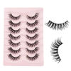 Picture of Cat Eye Lashes False Eyelashes Natural Look, Yasnai Wispy Fake Lashes Volume Lashes, Strips Lashes Natural Eyelashes Clear Band 6 Pairs Pack