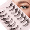 Picture of Cat Eye Lashes Wispy Mink Lashes Yasnai 18mm False Eyelashes Strips Lashes Fake Lashes Natural Eyelashes 7 Pairs Pack