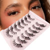 Picture of Cat Eye Lashes Wispy Mink Lashes Yasnai 18mm False Eyelashes Strips Lashes Fake Lashes Natural Eyelashes 7 Pairs Pack