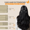 Picture of DOORES Human Hair Extensions Clip in, Ash Blonde Highlighted Platinum Blonde 150g 9pcs 22 Inch, Clip in Hair Extensions Real Natural Hair Extensions Thick Hair Extensions Silky Hair