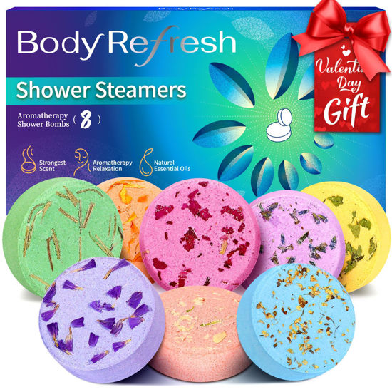 Picture of Shower Steamers Aromatherapy - 8 Pack Shower Bombs with Natural Essential Oils, Birthday Gifts for Women Self Care Relaxation Home SPA Stress Relief, Valentines Day Gifts for Her, Mom, Women
