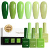 Picture of CANNI Green Gel Nail Polish Set, 6 Colors 9ML Evergreen Olive Light Green Gel Nail Polish Spring Set Nail Gel Polish Soak Off Uv LED Lamp Nail Art Design Manicure Salon for Women