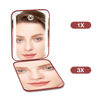 Picture of Kintion Rechargeable Pocket Mirror, Double Sided 1X/3X Magnification Compact Vanity Mirror, 3 Color Lights, Dimmable, Small Portable Wallet Mirror, Lighted Travel Mirror for Women Gifts, Wine Red
