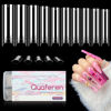 Picture of 500Pcs No C Curve Clear Nail Tips for Acrylic Nails Professional, 2XL Extra Long Tapered Square Straight Nail Tips, Half Cover Acrylic Gel Nail Tips French Fake Nails for Salon DIY Nail Art 10 Sizes
