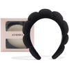 Picture of Ayesha Spa Headband for Women Sponge Headband for Washing Face Clouds Soft Hairband Makeup Headbands for Women Girls Shower Makeup Skincare (Black)