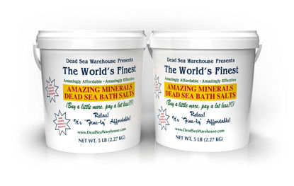 Picture of Dead Sea Warehouse - Amazing Minerals Dead Sea Bath Salts - 5lbs - High Mineral Content - Moisturize & Soothe - Natural Muscle Tension Relief - 2-Pack
