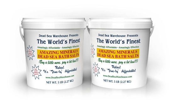 Picture of Dead Sea Warehouse - Amazing Minerals Dead Sea Bath Salts - 5lbs - High Mineral Content - Moisturize & Soothe - Natural Muscle Tension Relief - 2-Pack