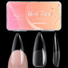 Picture of Ranrose Long Almond Nail Tips: 240pcs Nail Tips Full Cover Almond False Nail 12 Sizes Half Matte Pre-shape Acrylic Almond Shaped Press On Nail Tips DIY Nail Salon